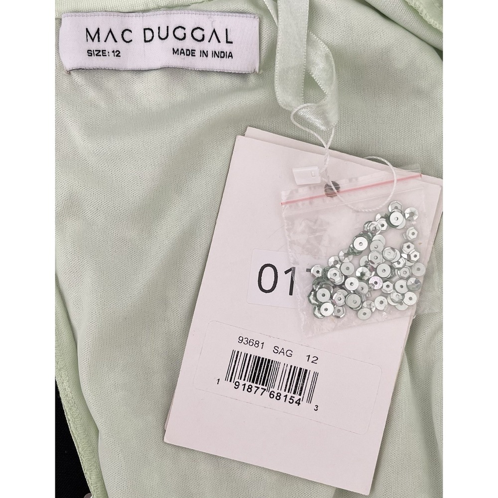 Mac Duggal 93681 Sage Sequin Butterfly Sleeve High Low Dress Size 12 $498 - Picture 7 of 7